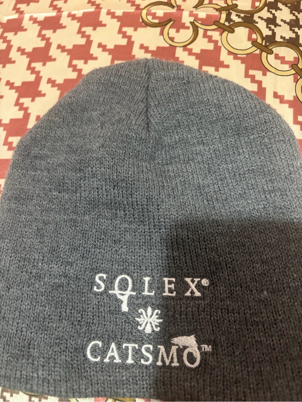 Port and Company Gray Crewneck Beanie with White Embroidered Logo
